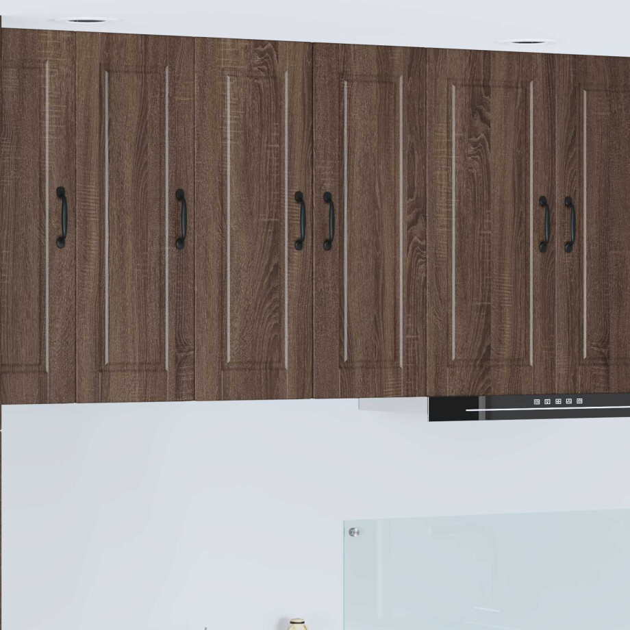 vidaXL Wandkast PORTO Bruin Eiken 30 x 31 x 80 cm Bewerkt hout afbeelding 1