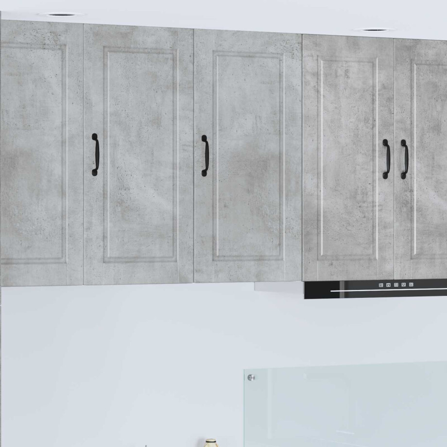 vidaXL Wandkast PORTO Beton Grijs 40 x 31 x 80 cm Bewerkt hout afbeelding 1