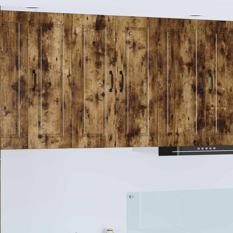 vidaXL Wandkast PORTO Gerookt eiken 60 x 31 x 80 cm Bewerkt hout afbeelding 1