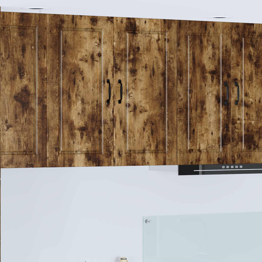 vidaXL Wandkast PORTO Gerookt eiken 80 x 31 x 80 cm Bewerkt hout afbeelding 1