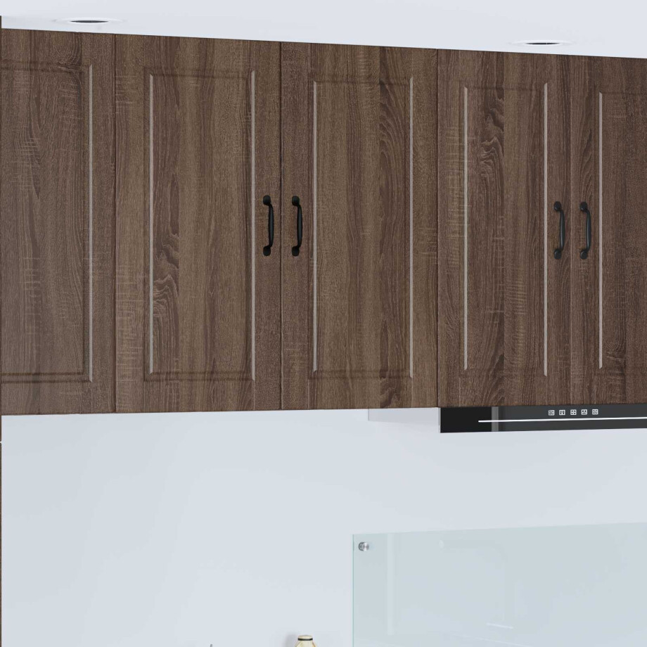 vidaXL Wandkast PORTO Bruin Eiken 80 x 31 x 80 cm Bewerkt hout vidaXL Wandkast PORTO Bruin Eiken 80 x 31 x 80 cm Bewerkt hout afbeelding 1