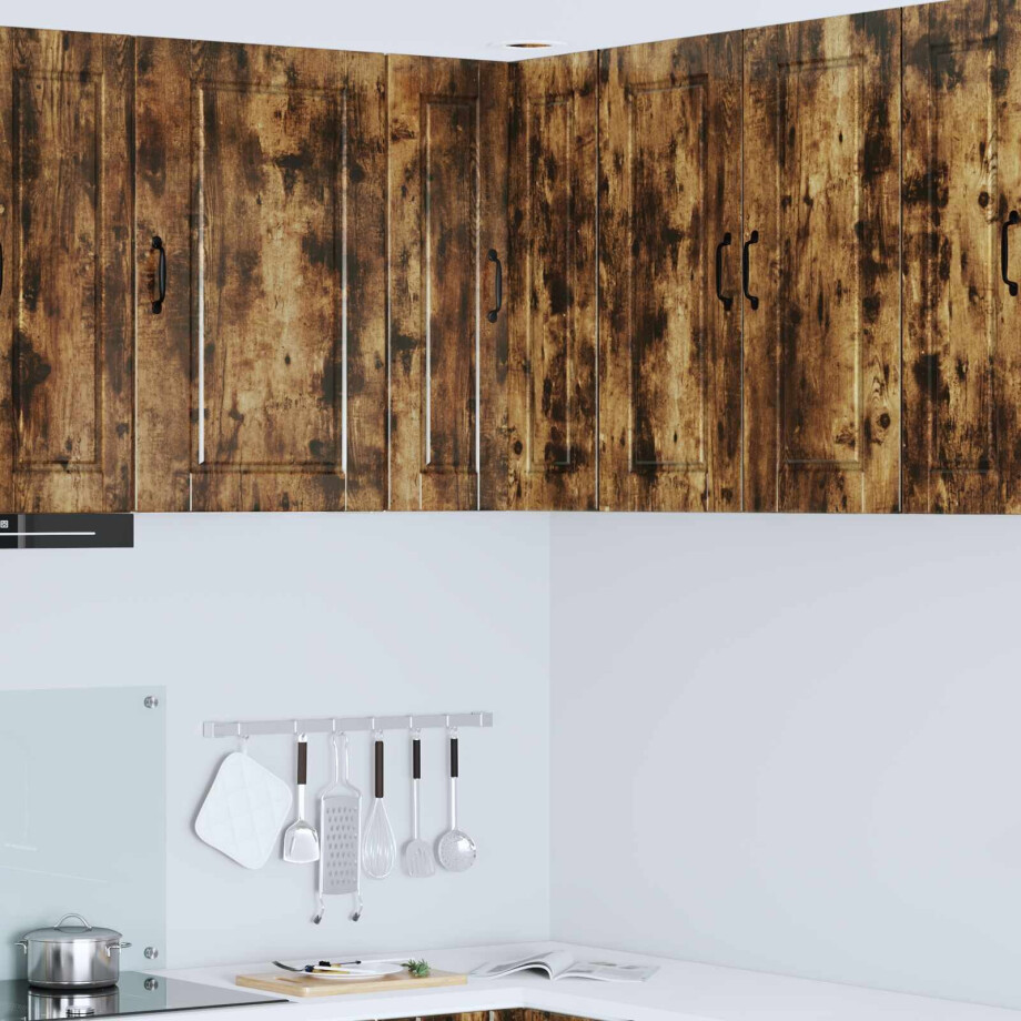 vidaXL Wandhoekkast PORTO Gerookt eiken 57 x 57 x 80 cm Bewerkt hout vidaXL Wandhoekkast PORTO Gerookt eiken 57 x 57 x 80 cm Bewerkt hout afbeelding 1