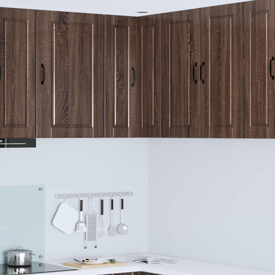 vidaXL Wandhoekkast PORTO Bruin Eiken 57 x 57 x 80 cm Bewerkt hout vidaXL Wandhoekkast PORTO Bruin Eiken 57 x 57 x 80 cm Bewerkt hout afbeelding 1
