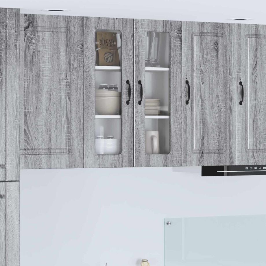 vidaXL Keukenkast met plank Grijs Sonoma 60 x 31 x 80 cm Bewerkt hout afbeelding 1