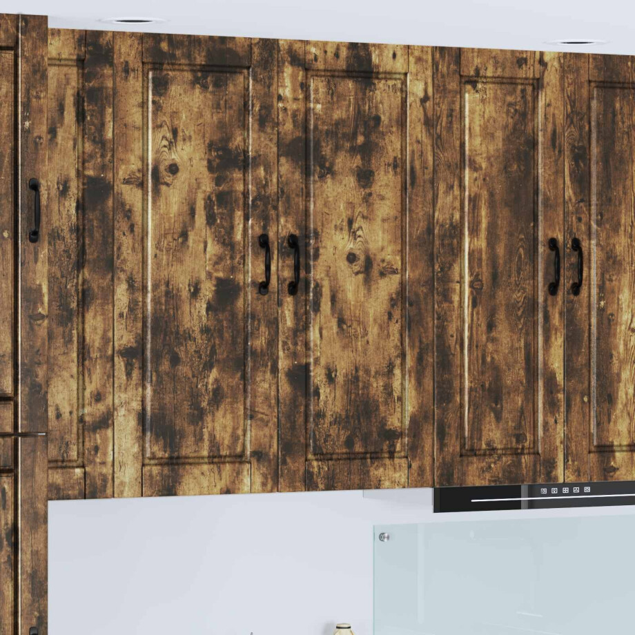 vidaXL Wandkast PORTO Gerookt eiken 40 x 31 x 100 cm Bewerkt hout afbeelding 1