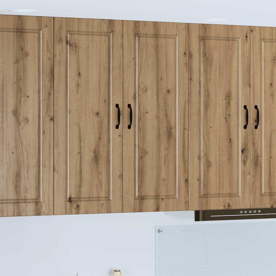 vidaXL Wandkast PORTO Artisan Eiken 80 x 31 x 100 cm Bewerkt hout afbeelding 1