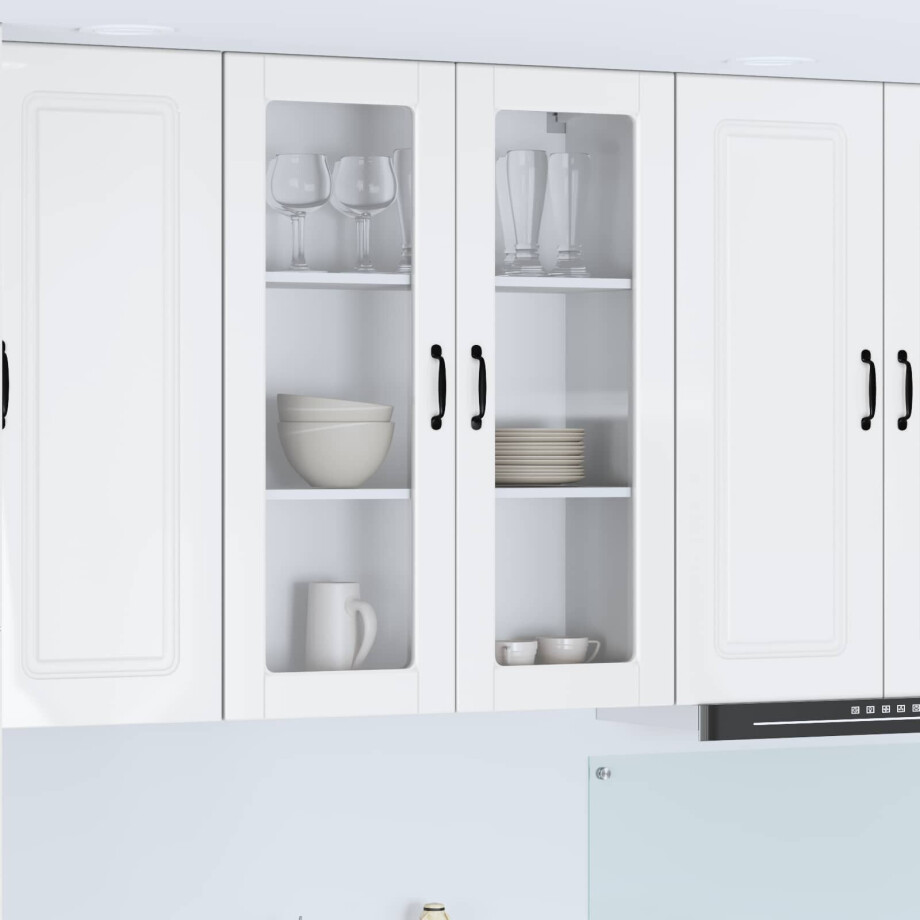 vidaXL Keukenkast Hoogglans wit 80 x 31 x 100 cm Bewerkt hout afbeelding 1