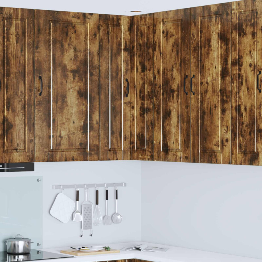 vidaXL Wandhoekkast PORTO Gerookt eiken 57 x 57 x 100 cm Bewerkt hout vidaXL Wandhoekkast PORTO Gerookt eiken 57 x 57 x 100 cm Bewerkt hout afbeelding 1