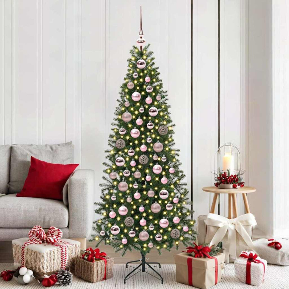 vidaXL Kerstbal Set met 300 LED 120 pcs Roze Kunststof afbeelding 1