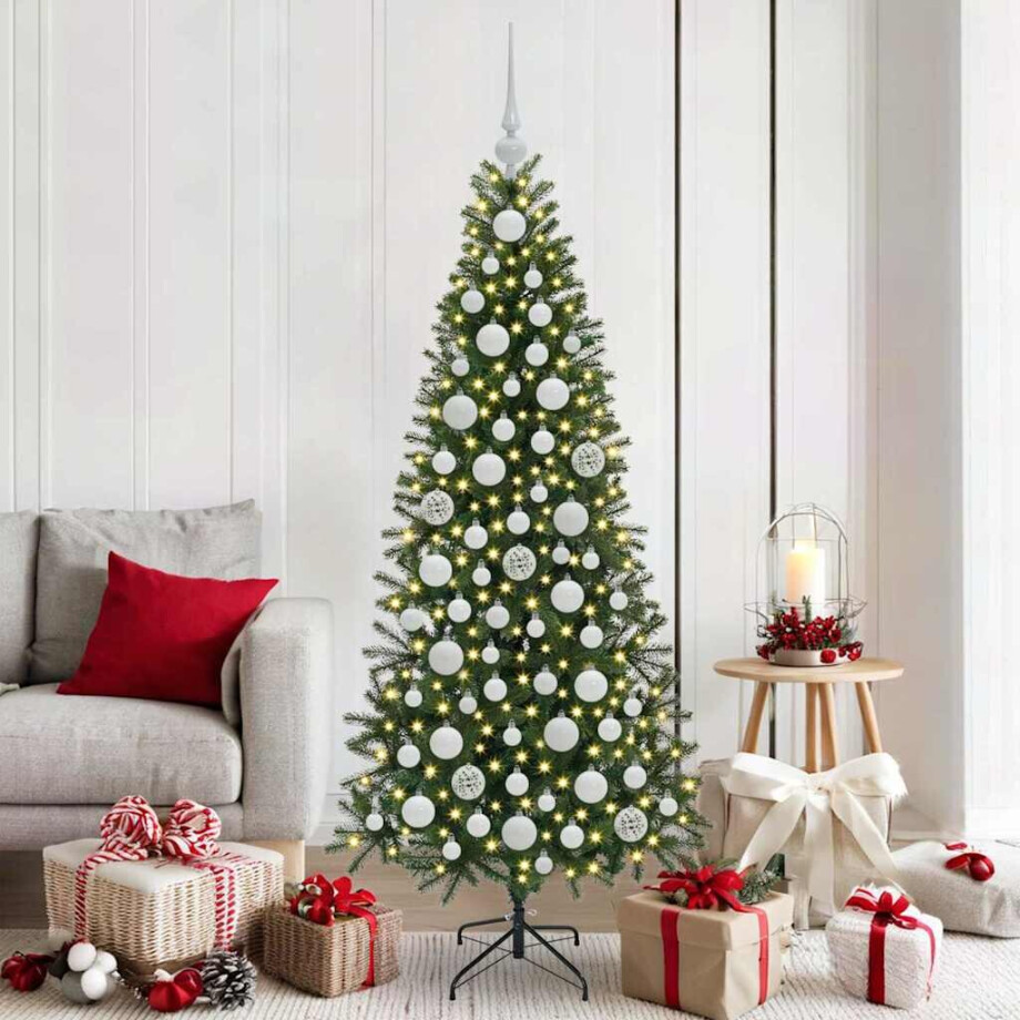 vidaXL Kerstbal Set met 300 LED 120 pcs Wit Kunststof afbeelding 1