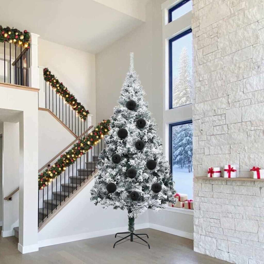 vidaXL Kerstbalset XXL 4 pcs Zwart Kunststof afbeelding 1