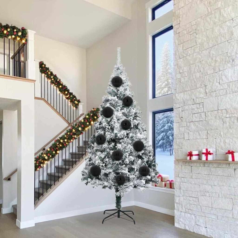 vidaXL Kerstbal Set XXL 3 pcs Zwart Kunststof afbeelding 1