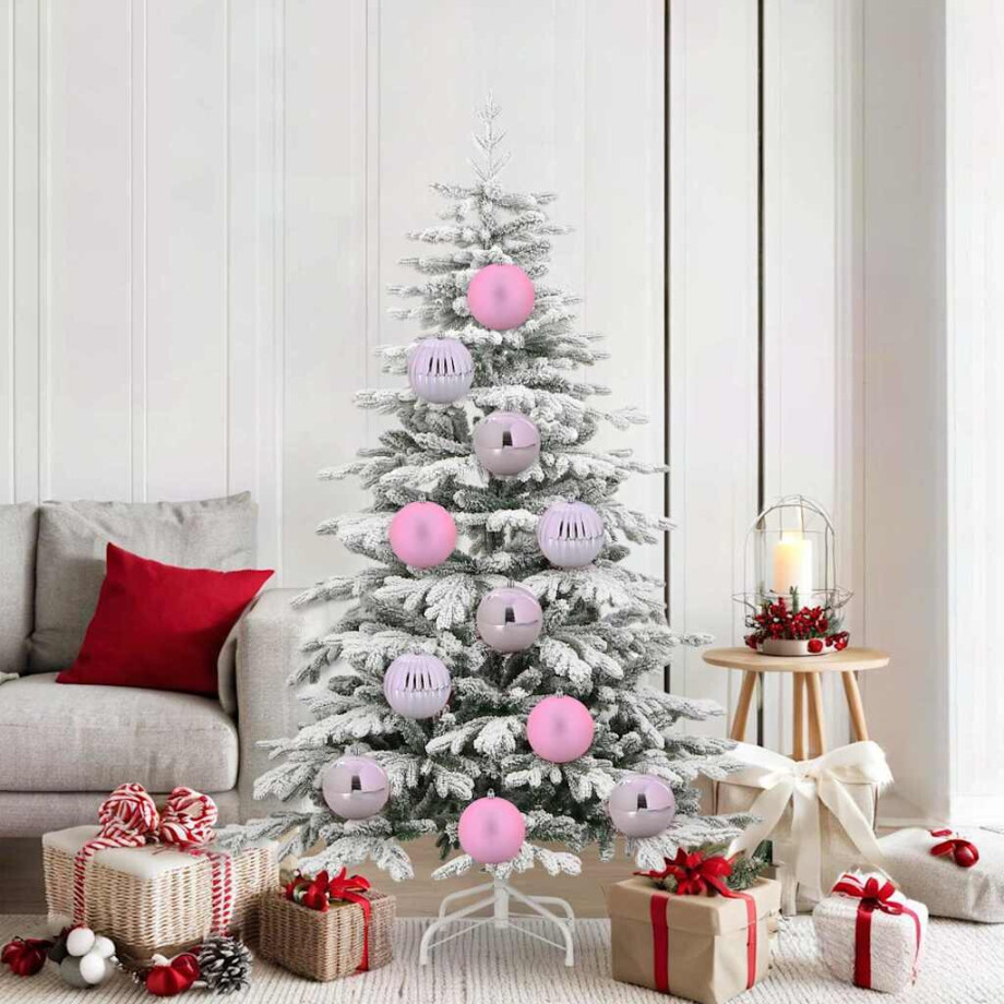 vidaXL Kerstbal Set XL 9 pcs Roze Kunststof vidaXL Kerstbal Set XL 9 pcs Roze Kunststof afbeelding 1