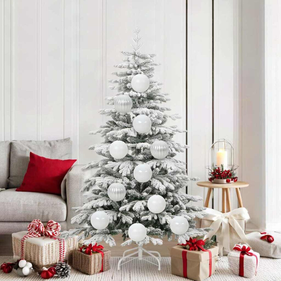 vidaXL Kerstbal Set XL 9 pcs Wit Kunststof afbeelding 1