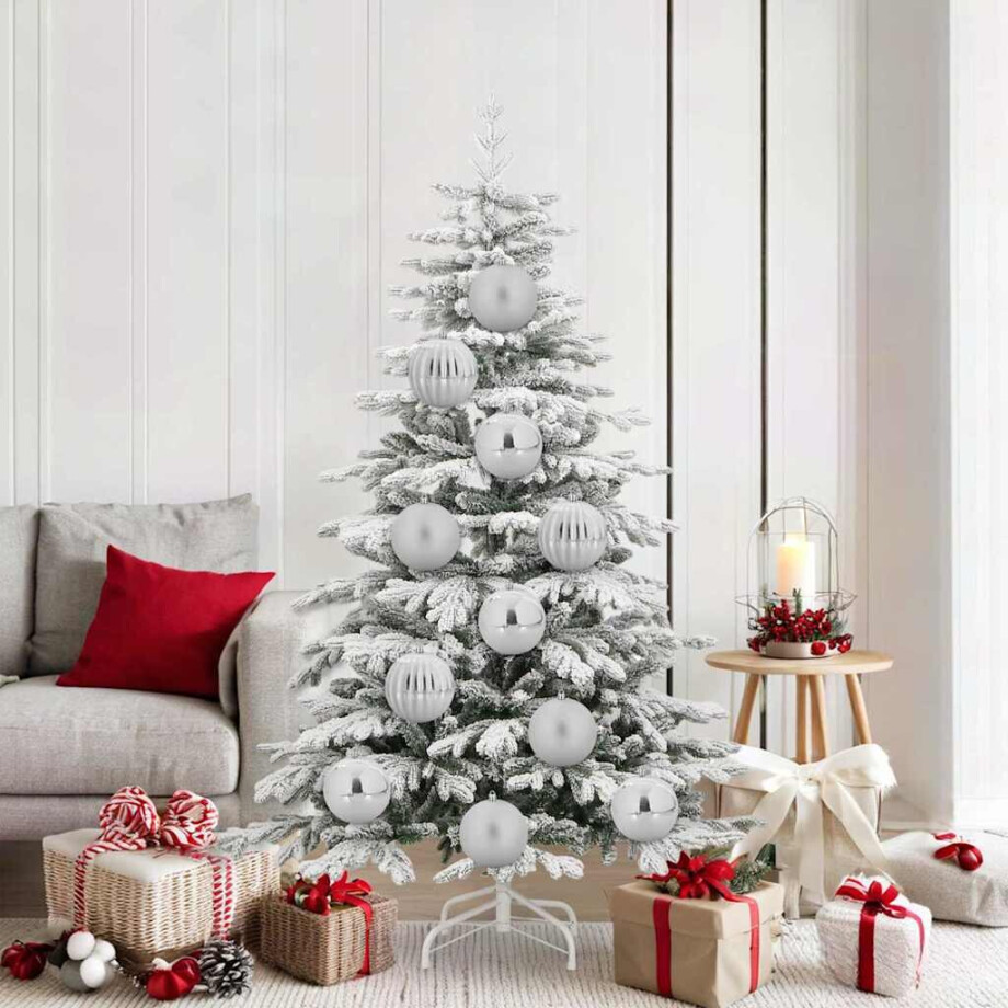 vidaXL Kerstbal set XL 9 pcs Zilver Kunststof vidaXL Kerstbal set XL 9 pcs Zilver Kunststof afbeelding 1