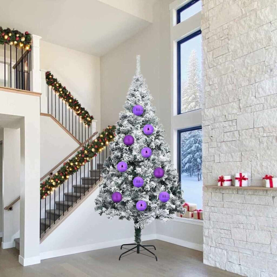 vidaXL Kerstbal Set XXL 4 pcs Lila Kunststof afbeelding 1