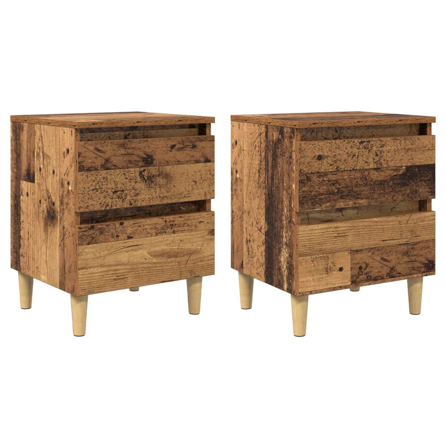 vidaXL Bedkasten met lade 2 pcs Oud Hout 40 x 35 x 50 cm Bewerkt hout vidaXL Bedkasten met lade 2 pcs Oud Hout 40 x 35 x 50 cm Bewerkt hout afbeelding 1
