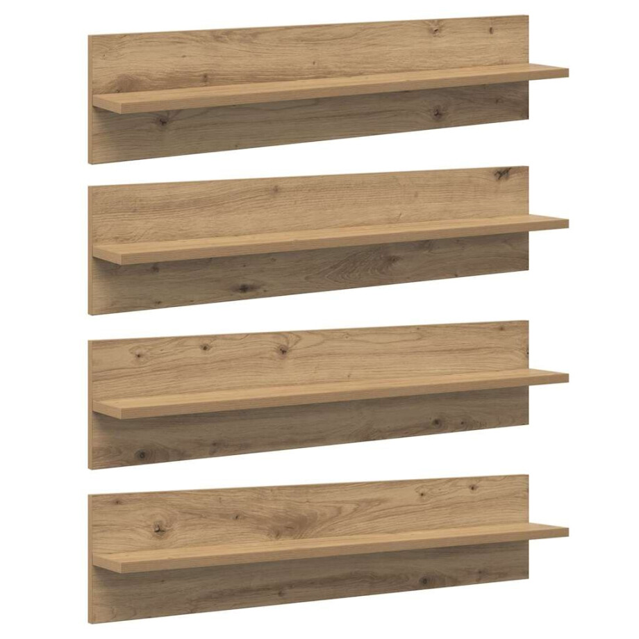 vidaXL Wandplanken 4 pcs Artisan Eiken 80 x 11,5 x 18 cm Bewerkt hout vidaXL Wandplanken 4 pcs Artisan Eiken 80 x 11,5 x 18 cm Bewerkt hout afbeelding 1
