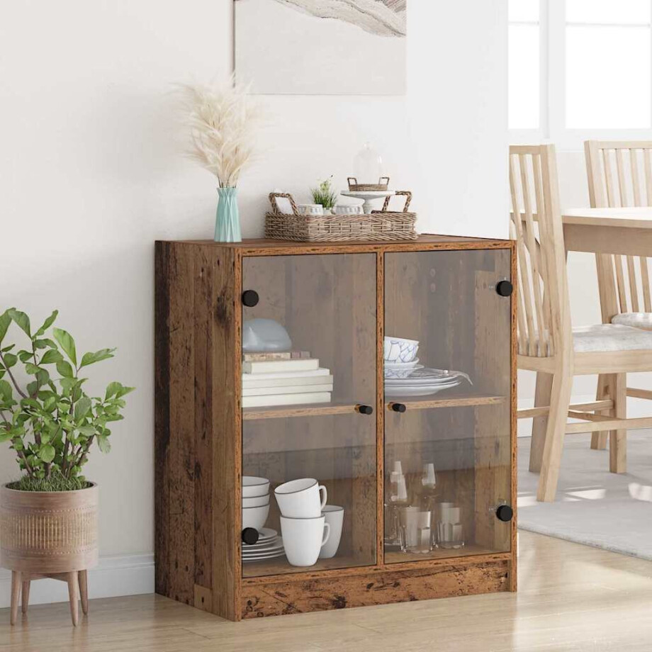 vidaXL Bijzetkast Oud Hout 68 x 37 x 75,5 cm Bewerkt hout vidaXL Bijzetkast Oud Hout 68 x 37 x 75,5 cm Bewerkt hout afbeelding 1