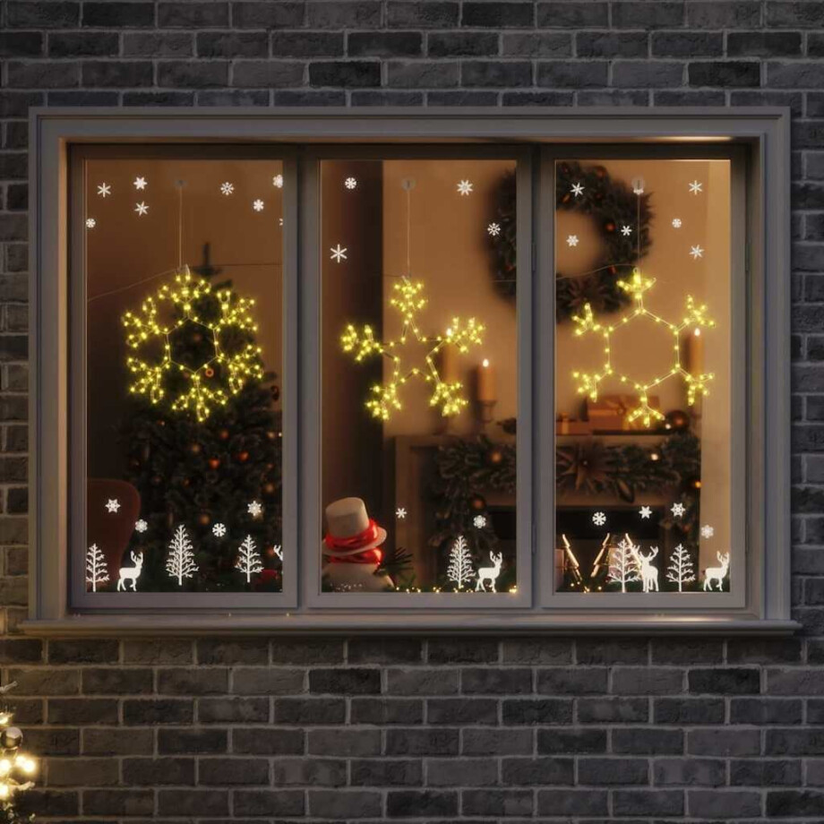 vidaXL Kerst Sneeuwvlok met 252 LED Warmwit 44,5 x 38 cm PVC afbeelding 1