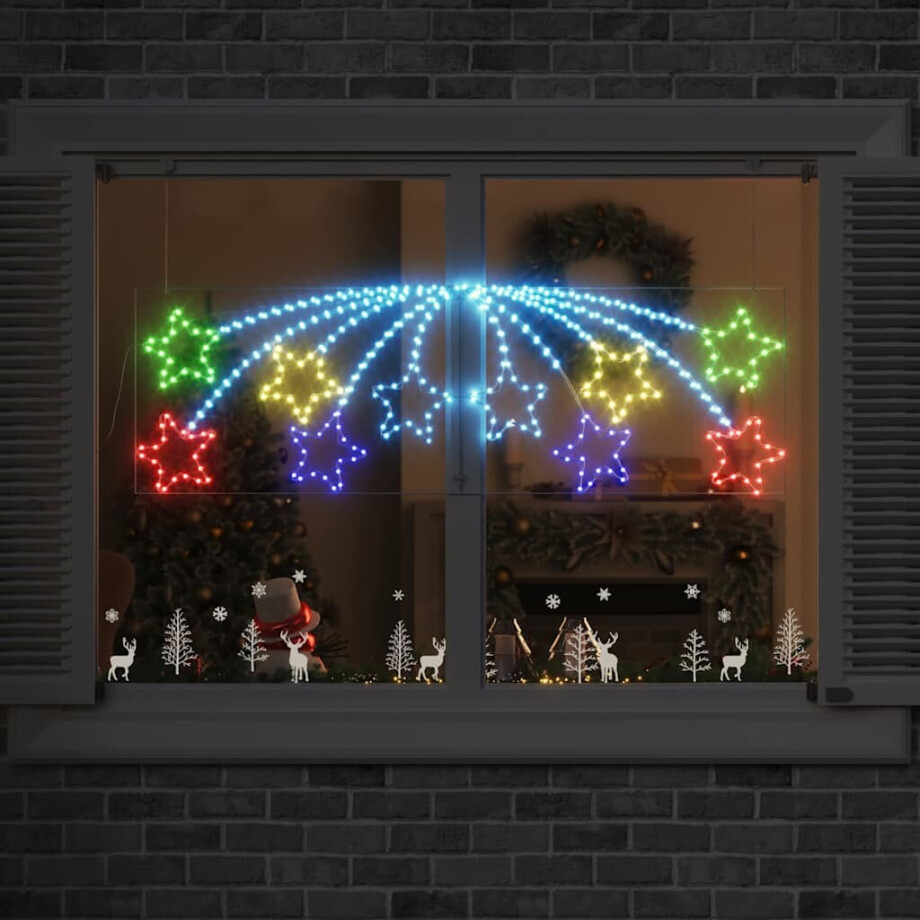 vidaXL Kerstster met 432 LED Multikleur 182 x 58 cm PVC afbeelding 1
