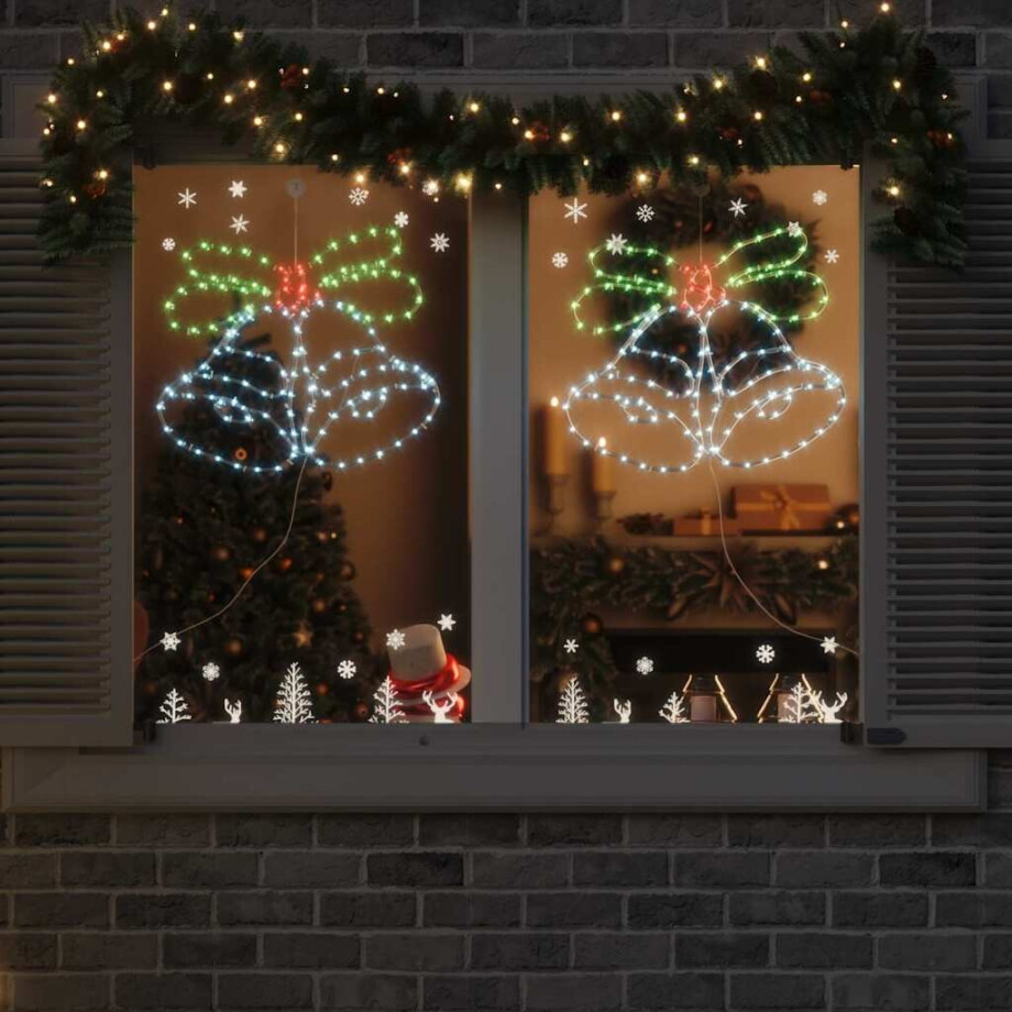 vidaXL Kerstbel met 144 LED Multikleur 57 x 47,5 cm PVC afbeelding 1