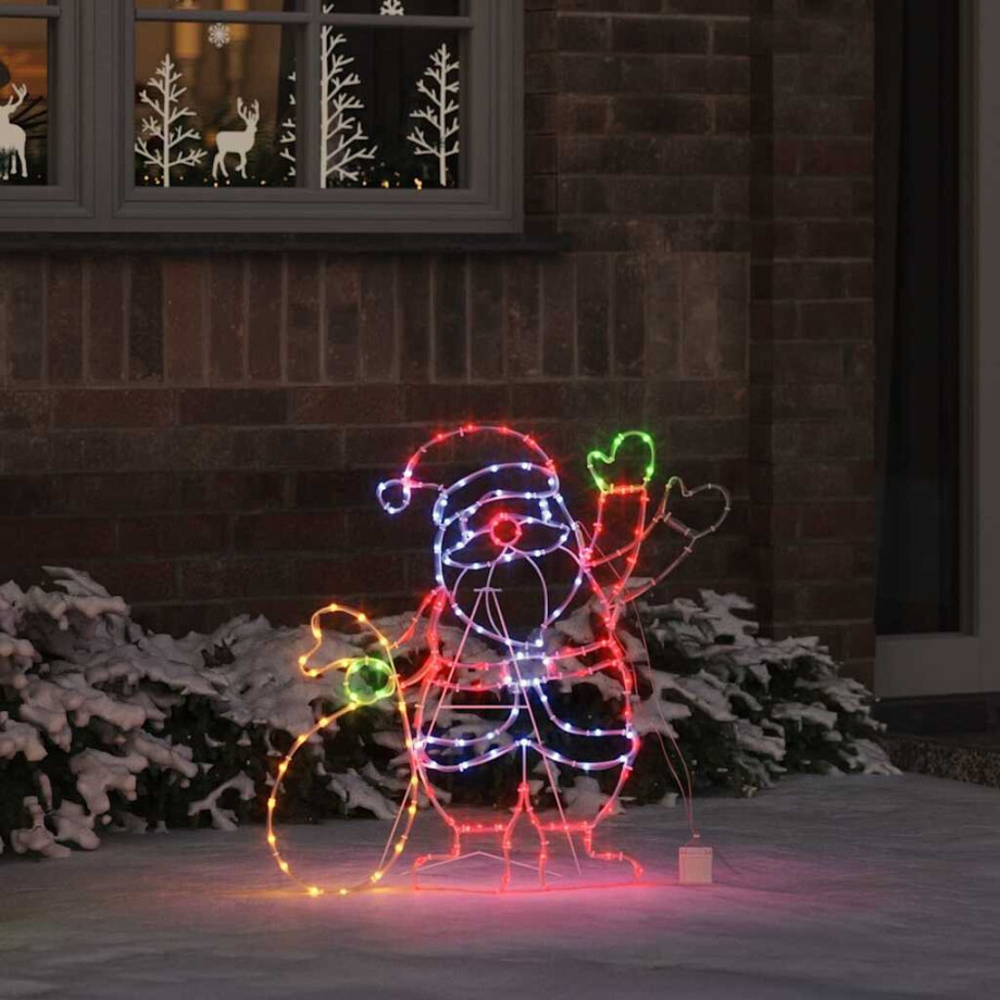 vidaXL Kerstman Licht met 168 LED Multikleur 58.5 x 60 x 1.3 cm IJzer afbeelding 1