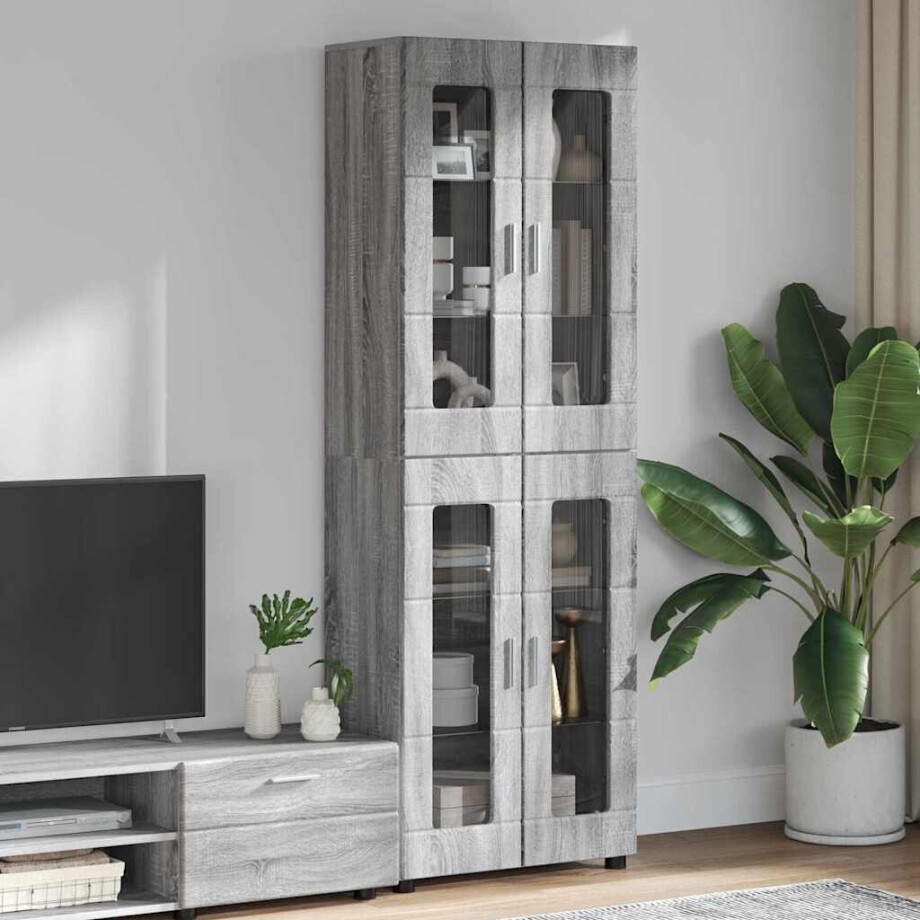 vidaXL Hoge kast FLORIN Grijs Sonoma 60 x 35 x 182 cm Bewerkt hout afbeelding 1