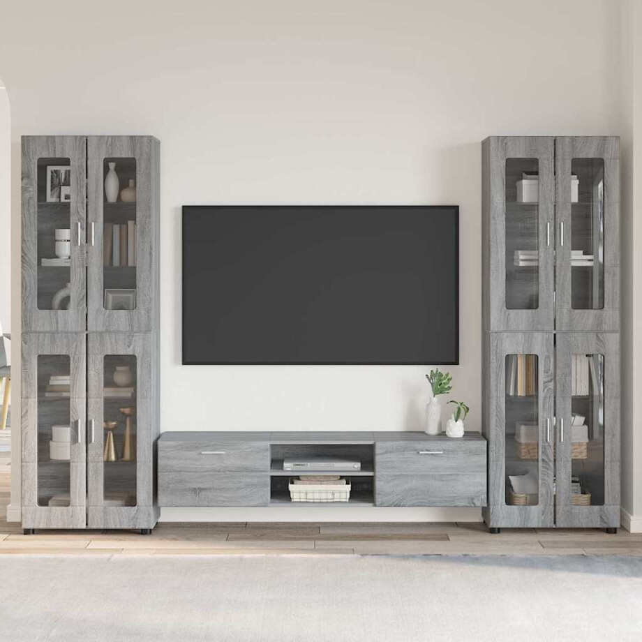 vidaXL Tv-meubelset met lade FLORIN 3 pcs Grijs Sonoma Bewerkt hout afbeelding 1