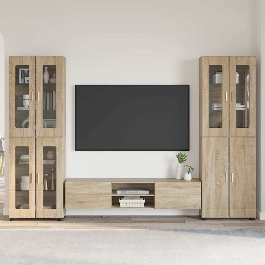 vidaXL Tv-meubelset met lade FLORIN 3 pcs Sonoma Eiken Bewerkt hout afbeelding 1