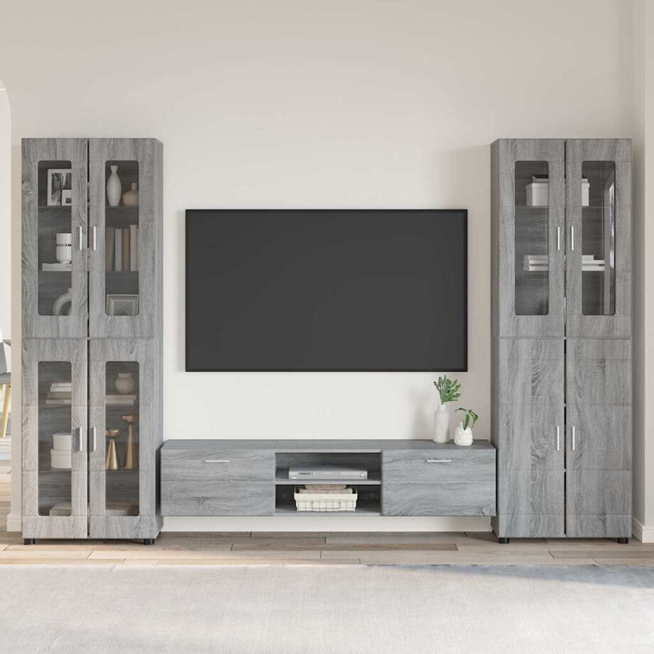vidaXL Tv-meubelset met lade FLORIN 3 pcs Grijs Sonoma Bewerkt hout afbeelding 1