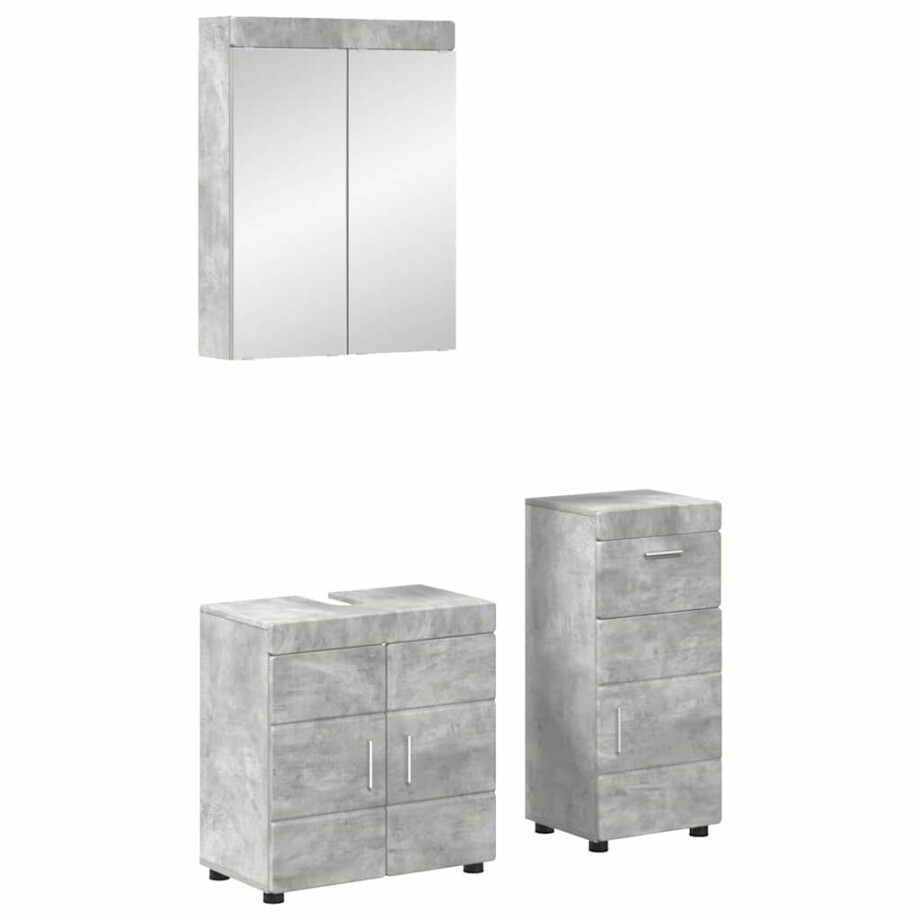 vidaXL Badkamermeubelset TULUM 3 pcs Beton Grijs 60 x 34 x 63 cm afbeelding 1