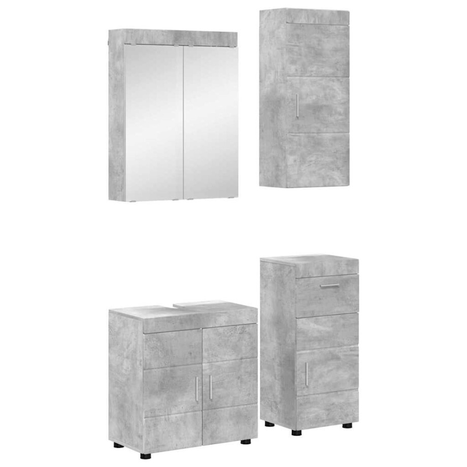 vidaXL Badkamermeubelset TULUM 4 st Beton Grijs 60 x 34 x 63 cm vidaXL Badkamermeubelset TULUM 4 st Beton Grijs 60 x 34 x 63 cm afbeelding 1