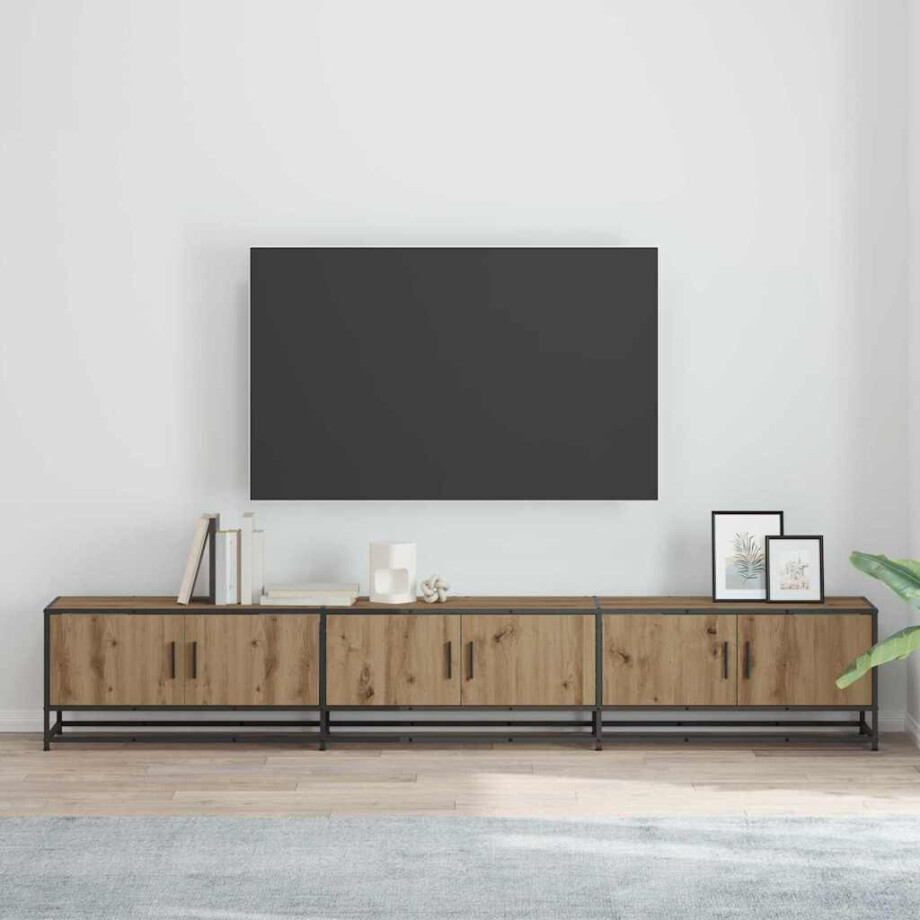 vidaXL TV-kast artisanaal eikenkleurig 240 x 35 x 41 cm Bewerkt hout afbeelding 1