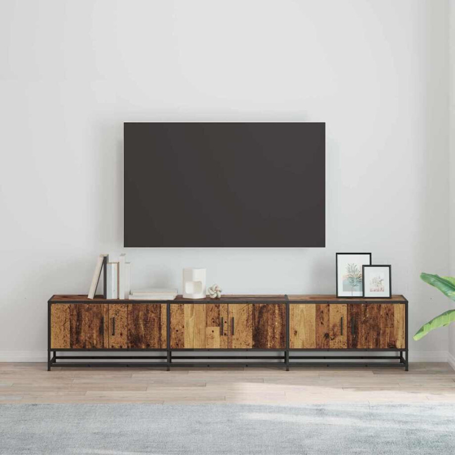 vidaXL TV-kast Oud hout 210 x 35 x 41 cm Bewerkt hout afbeelding 1
