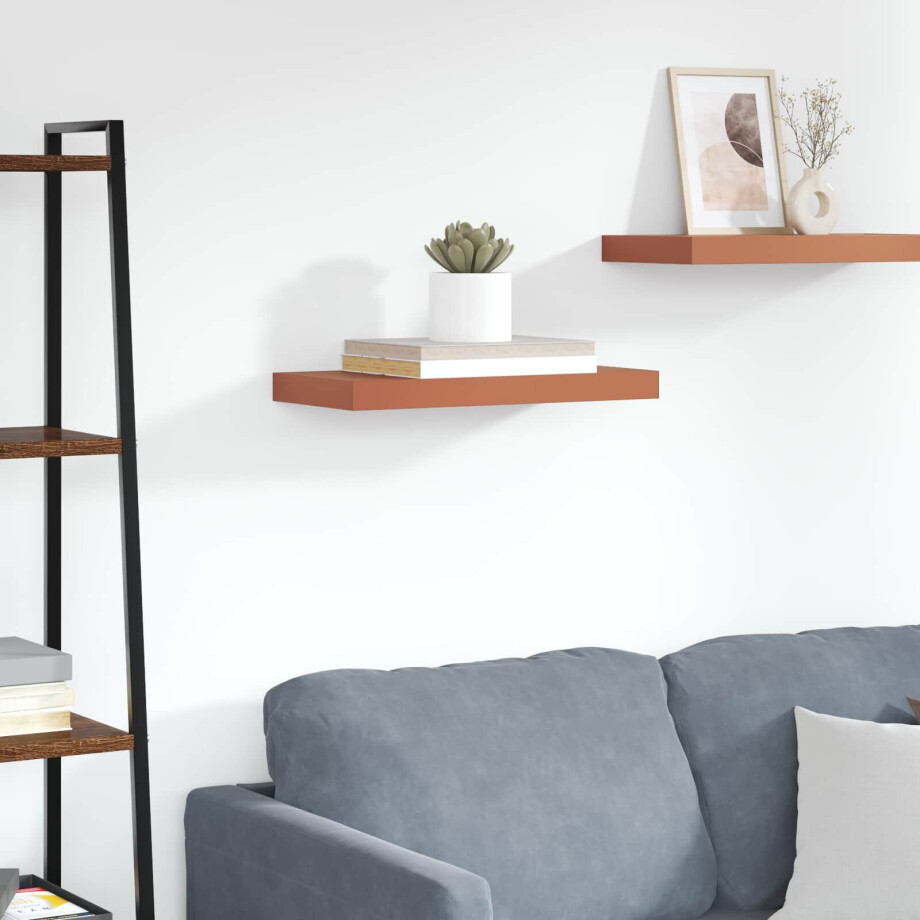 vidaXL Wandplank Wandgemonteerd Rood 50 x 23 x 4 cm Bewerkt hout afbeelding 1