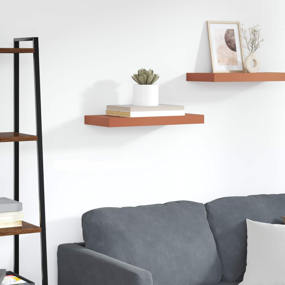 vidaXL Wandplank Wandgemonteerd Rood 60 x 23 x 4 cm Bewerkt hout afbeelding 1