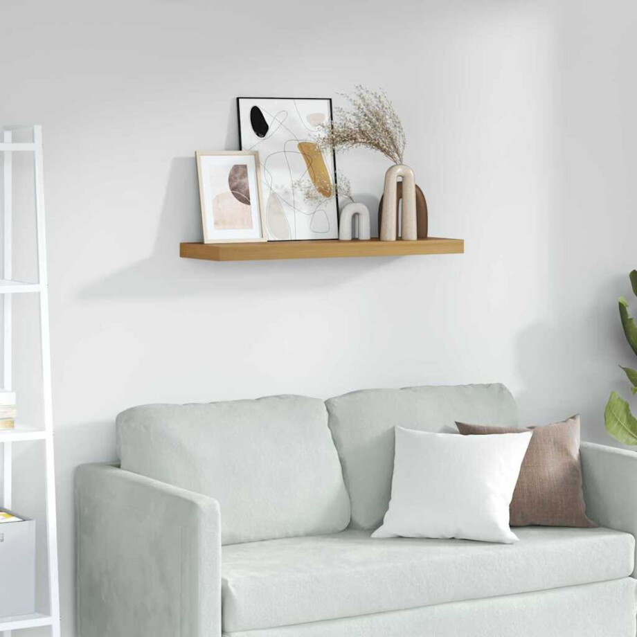 vidaXL Wandplank Wandgemonteerd Bruin 80 x 23,5 x 4 cm Bewerkt hout afbeelding 1