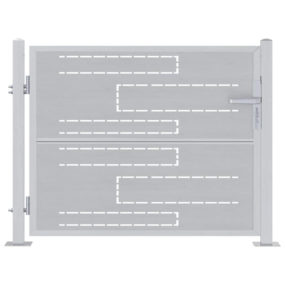 vidaXL Tuinpoort met slot Zilver 85 x 70 cm Roestvrij staal afbeelding 1