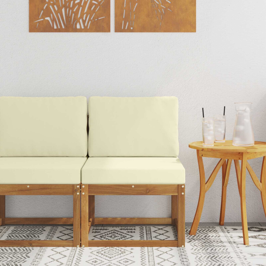 vidaXL Buiten Midden Sofa Massief Acaciahout afbeelding 1