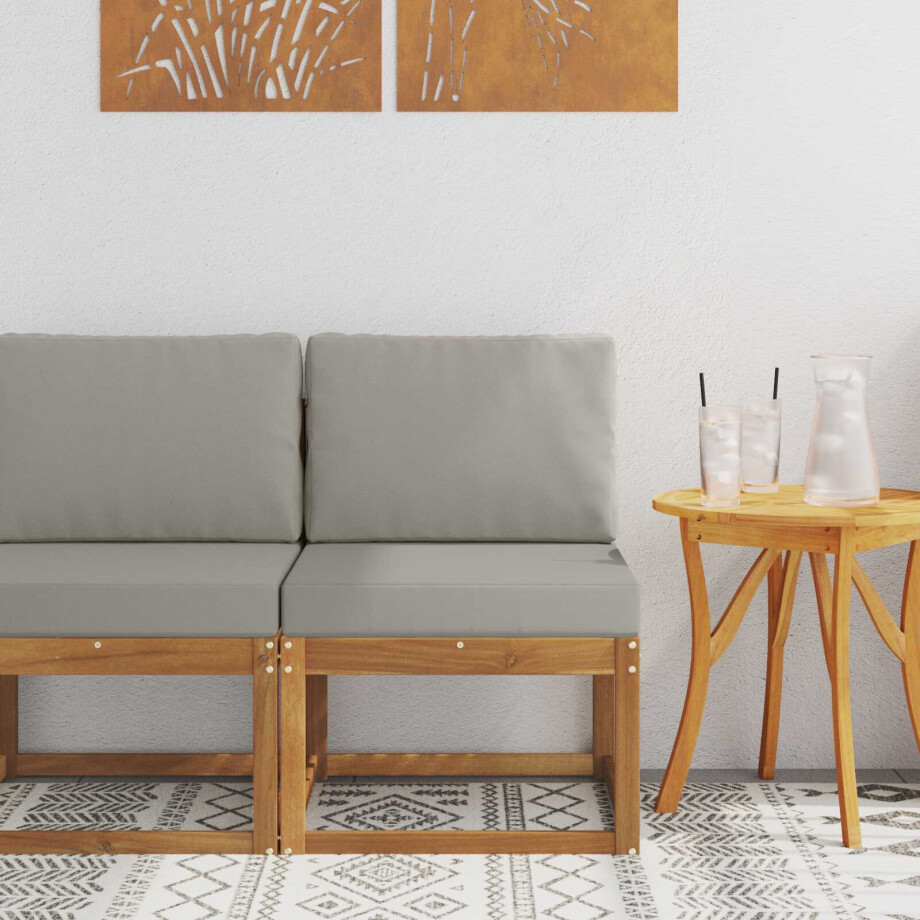 vidaXL Buiten Midden Sofa Massief Acaciahout afbeelding 1