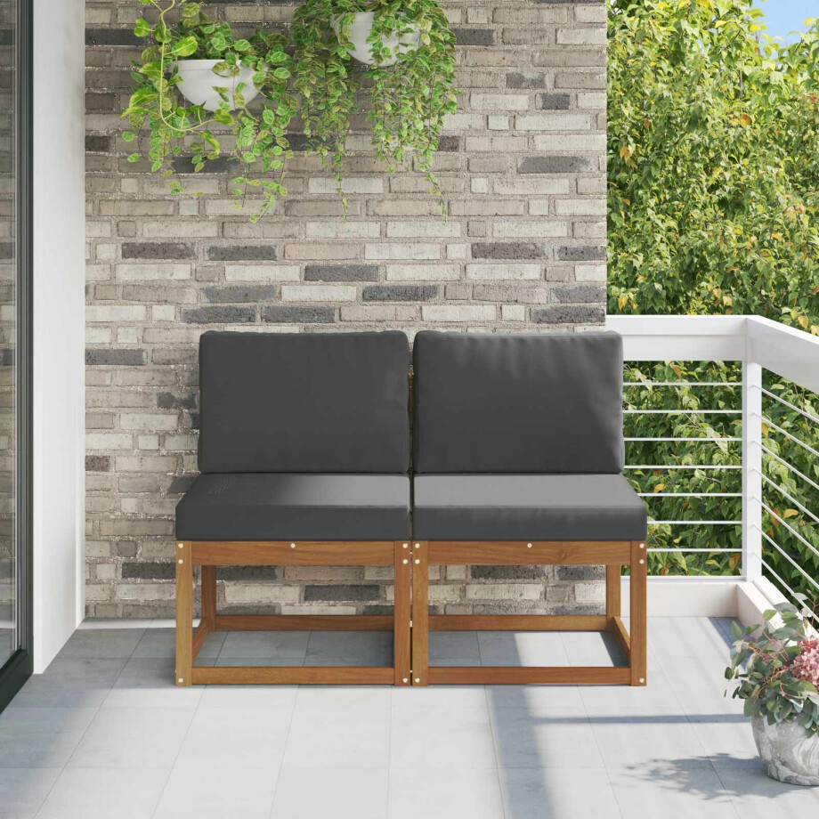 vidaXL 2 Stuk Buiten Midden Sofa Massief Acaciahout vidaXL 2 Stuk Buiten Midden Sofa Massief Acaciahout afbeelding 1