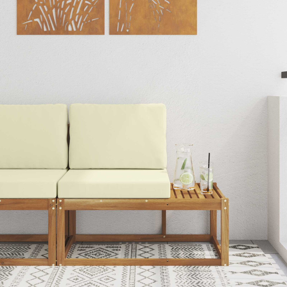 vidaXL Buiten Eind Sofa Naturel 91 x 63 x 73 cm Massief Acaciahout afbeelding 1