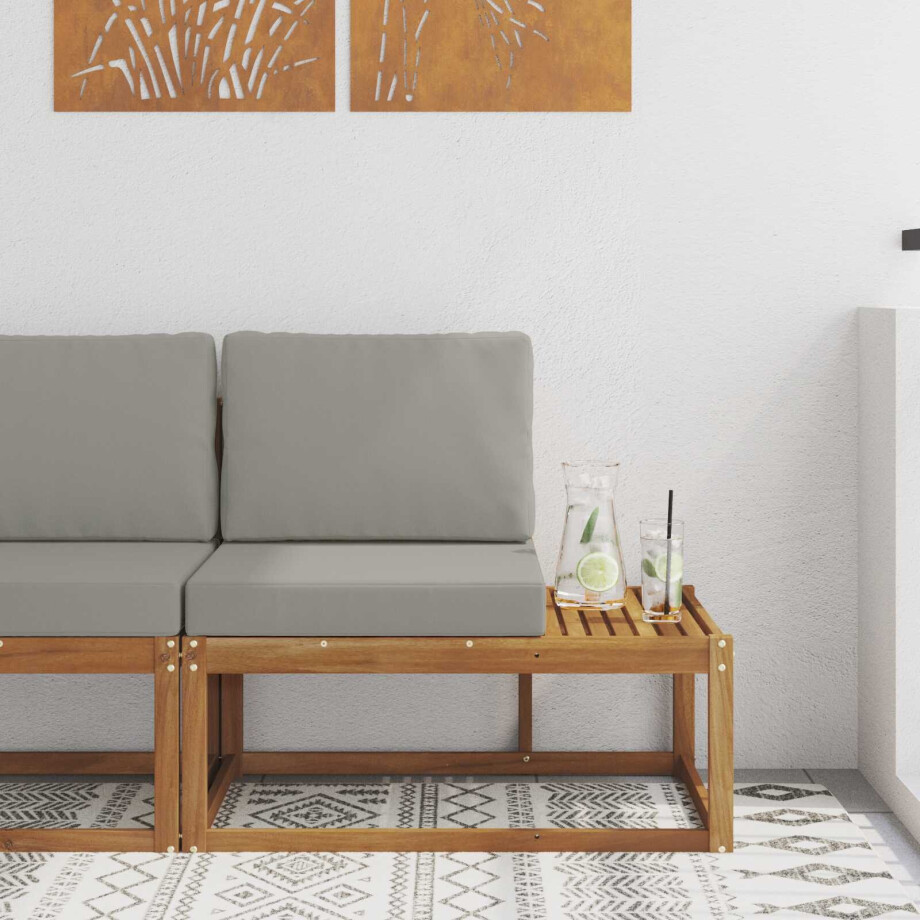 vidaXL Buiten Eind Sofa Naturel 91 x 63 x 73 cm Massief Acaciahout afbeelding 1
