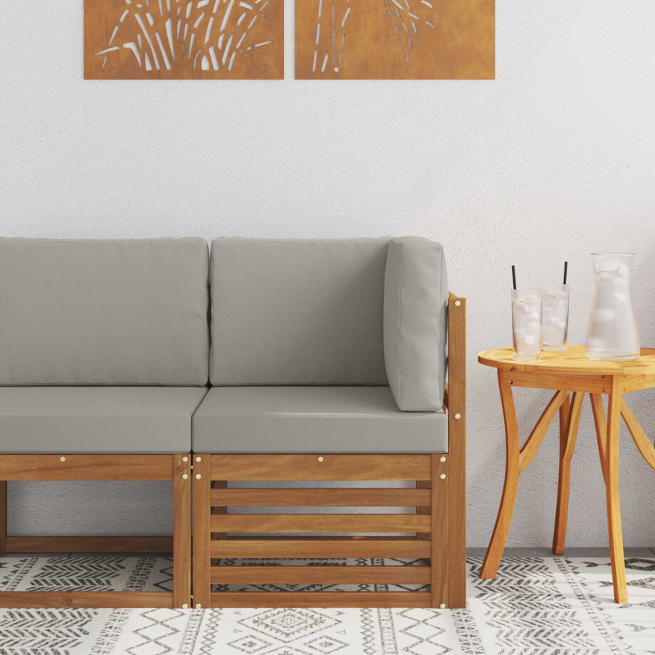 vidaXL Buiten Hoek Sofa Massief Acaciahout Naturel afbeelding 1