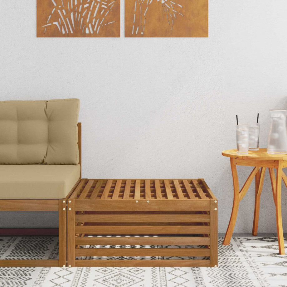 vidaXL Buiten Voetenbank Naturel 79 x 79 x 37 cm Massief Acaciahout vidaXL Buiten Voetenbank Naturel 79 x 79 x 37 cm Massief Acaciahout afbeelding 1