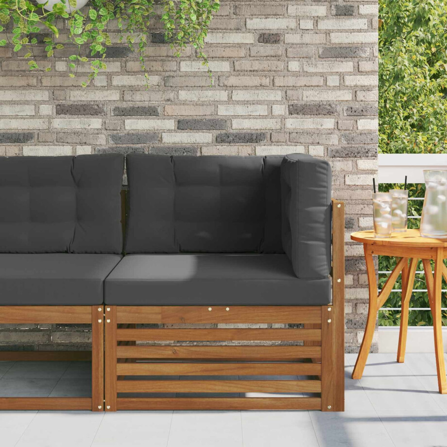 vidaXL Outdoor Hoekbank Massief Acaciahout Naturel afbeelding 1