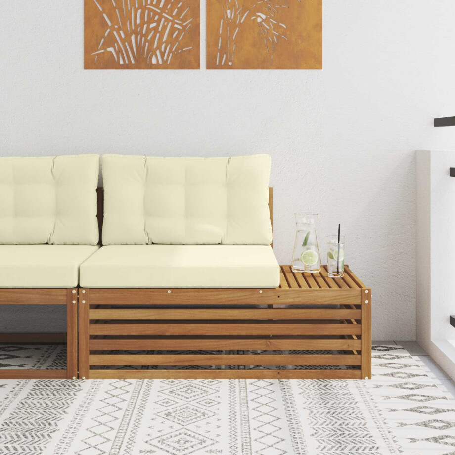 vidaXL Buiten Eindbank Naturel 115 x 83 x 73 cm Massief Acaciahout afbeelding 1