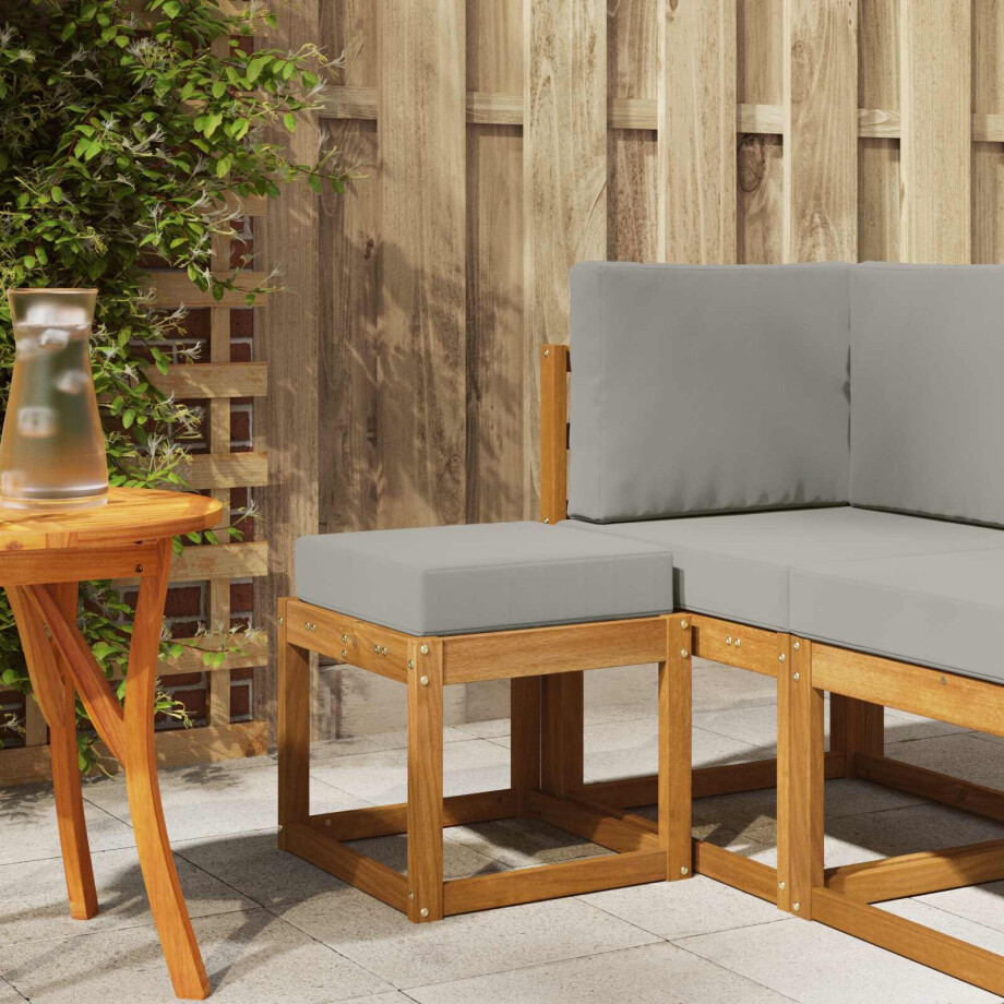 vidaXL Stoelbank met kussen Natuurlijk en Lichtgrijs 43 x 43 x 37 cm vidaXL Stoelbank met kussen Natuurlijk en Lichtgrijs 43 x 43 x 37 cm afbeelding 1