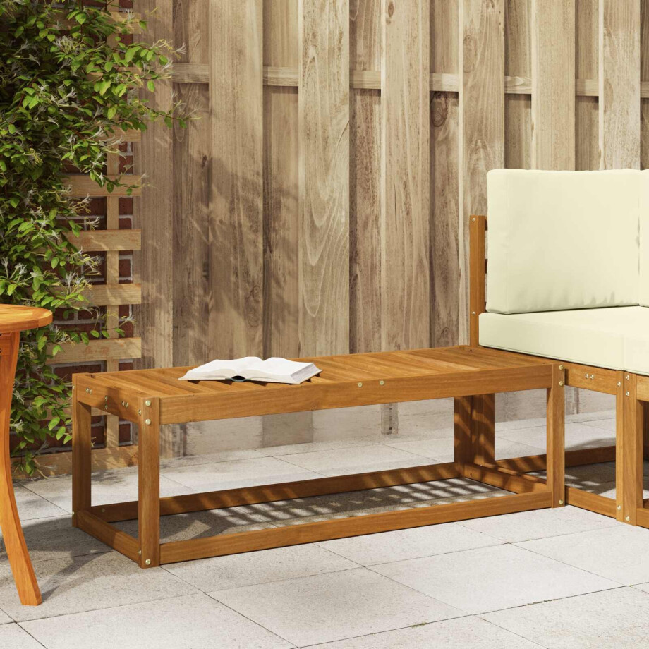 vidaXL Buitenstoolbank Naturel 115 x 43 x 37 cm Massief Acaciahout afbeelding 1